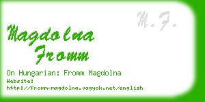 magdolna fromm business card